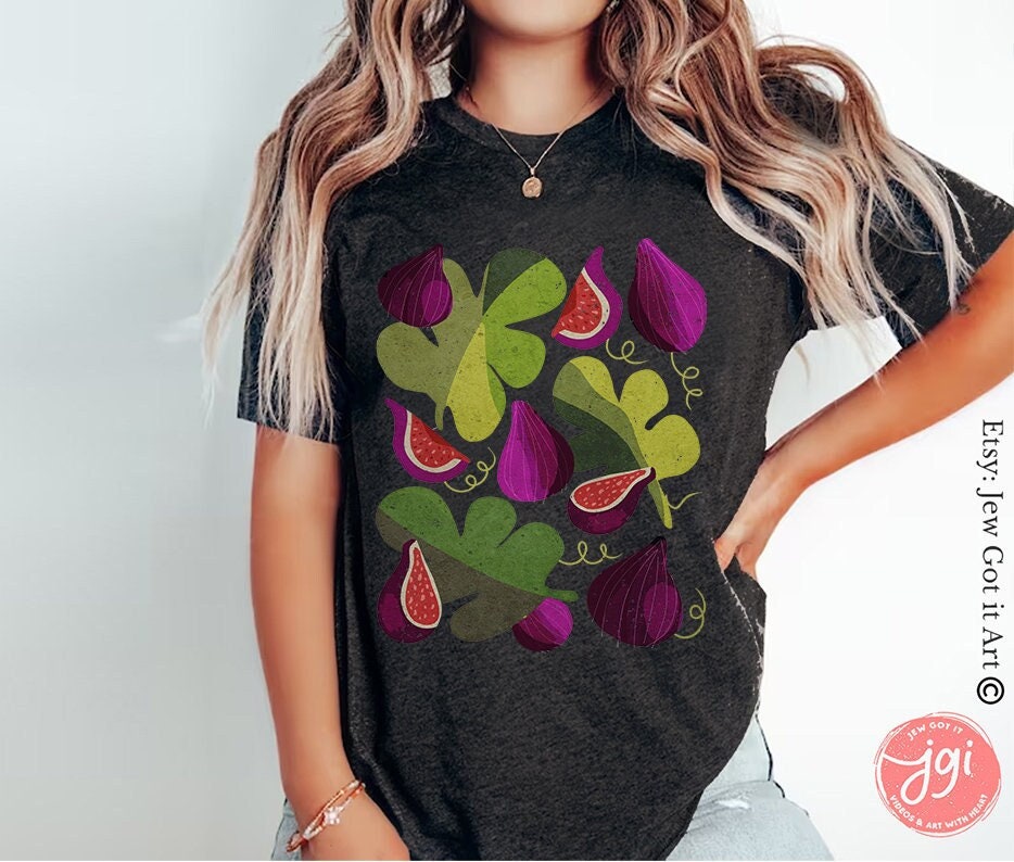 Figs Fruit of Israel Shirt Jewish tshirt  Hebrew shirt, woman t-shirt women trendy Vintage Cotton hanukkah Unisex Tee dates shirt fig leaves