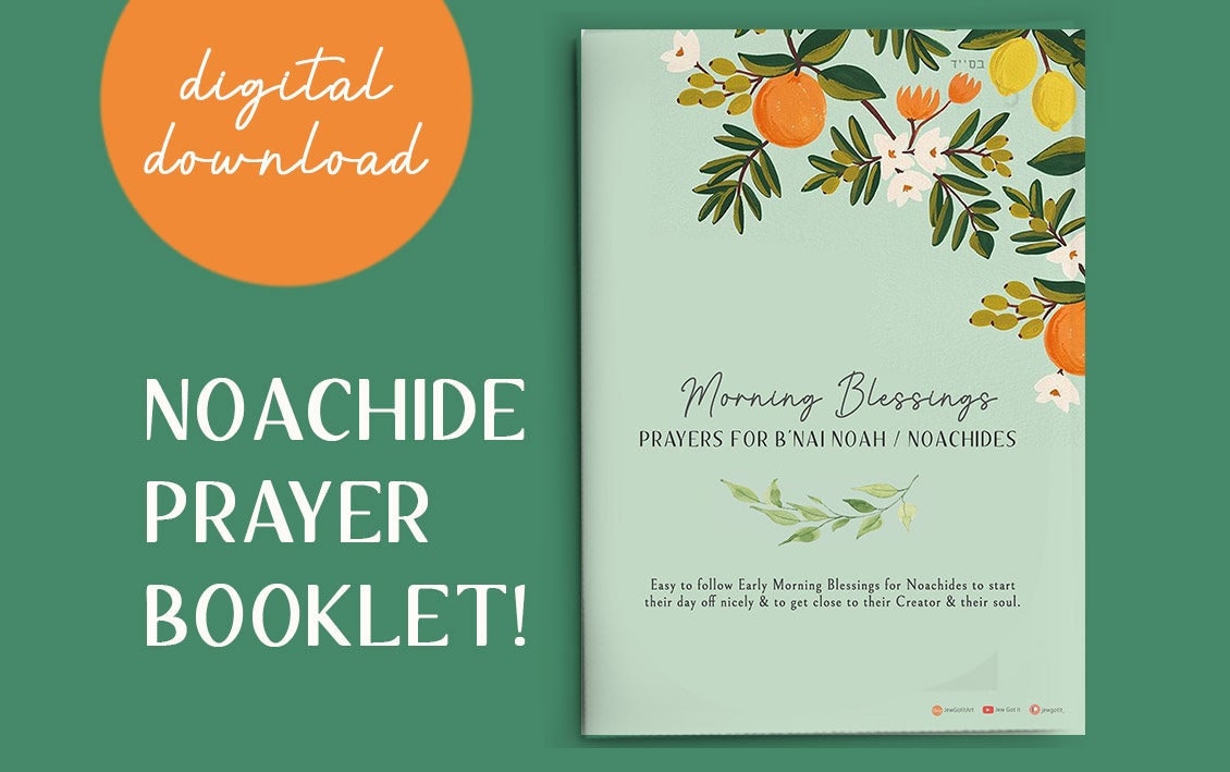 Noachide Prayer Booklet Morning Blessings Download cookbook Printable Digital Sheet Blessings for Noachide waking up Noachides Prayers Print