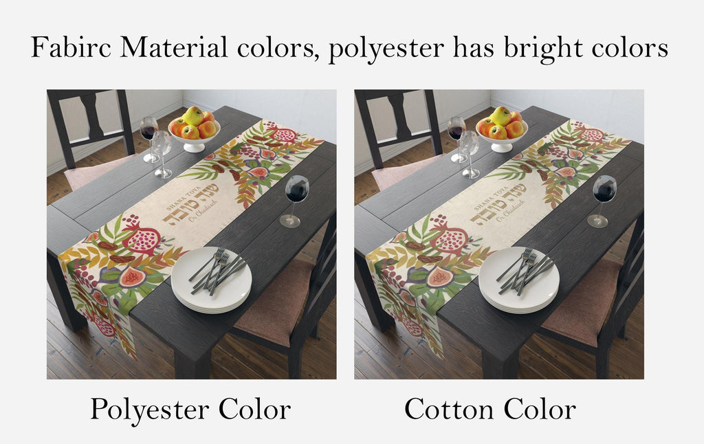 Sukkot Table Runner Etrog Lulav Rosh Hashanah Jewish gift Jewish holiday Israel 7 species jewish art, table decor, custom personalized gift