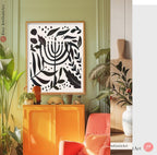 Menorah Hanukkah Art Poster Beach Poster Am Yisrael Chai Jewish Gift Israeli Artist Gift Jewish Gifts Wall Art Poster Israel Art Minimal Art