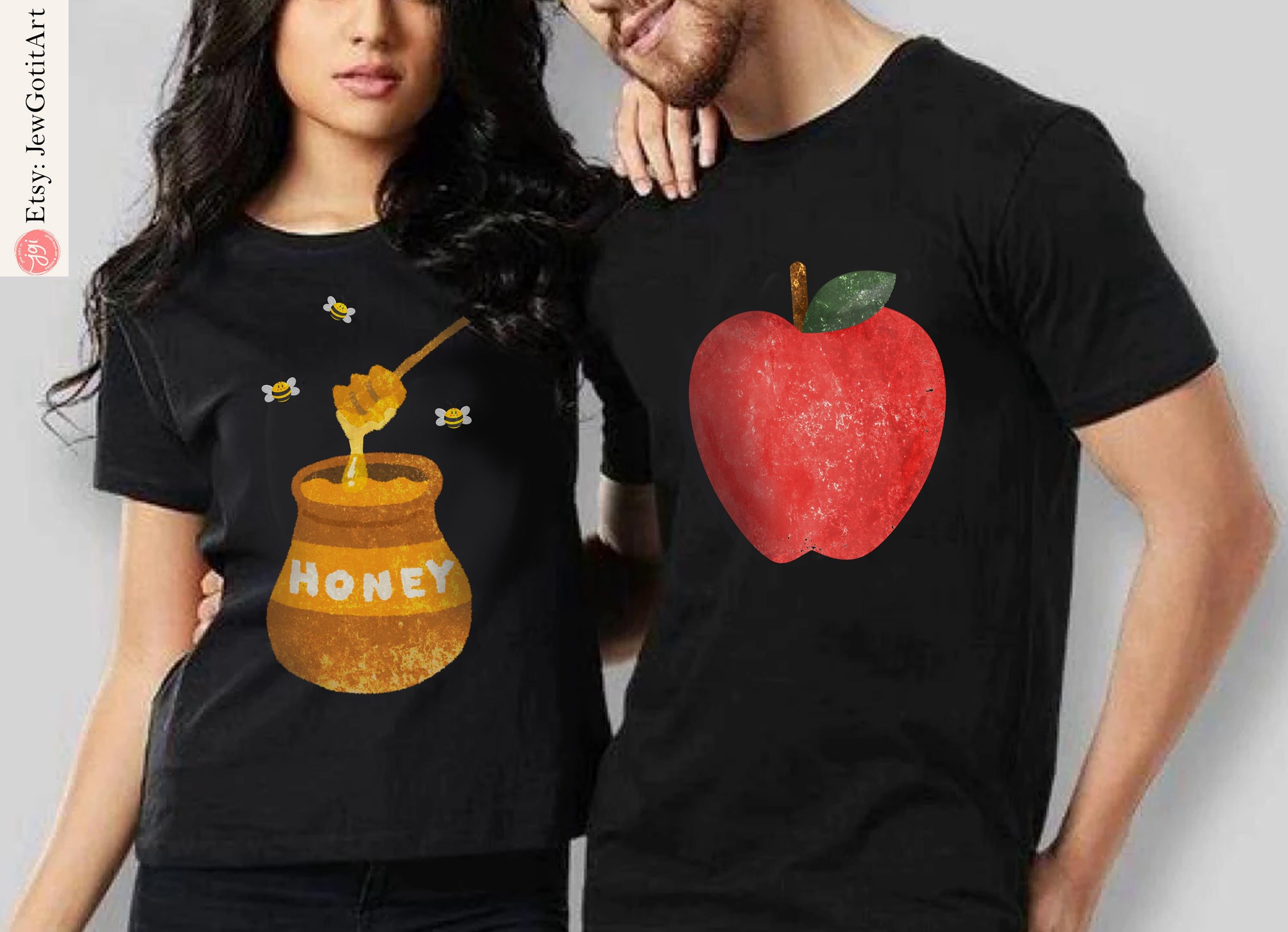 Apple Honey Matching Shirts  Onesie for Rosh Hashanah Am Yisrael Chai Jewish Gift for Toddlers Shana Tova Holiday Gifts Mother Daughter