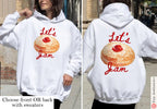 Hanukkah Sweatshirt Donut Hoodie | Let’s Jam Jelly Donut Shirt | Jewish Gift for Men & Women | Chanukah Israeli Artist Design Hanukkah Shirt