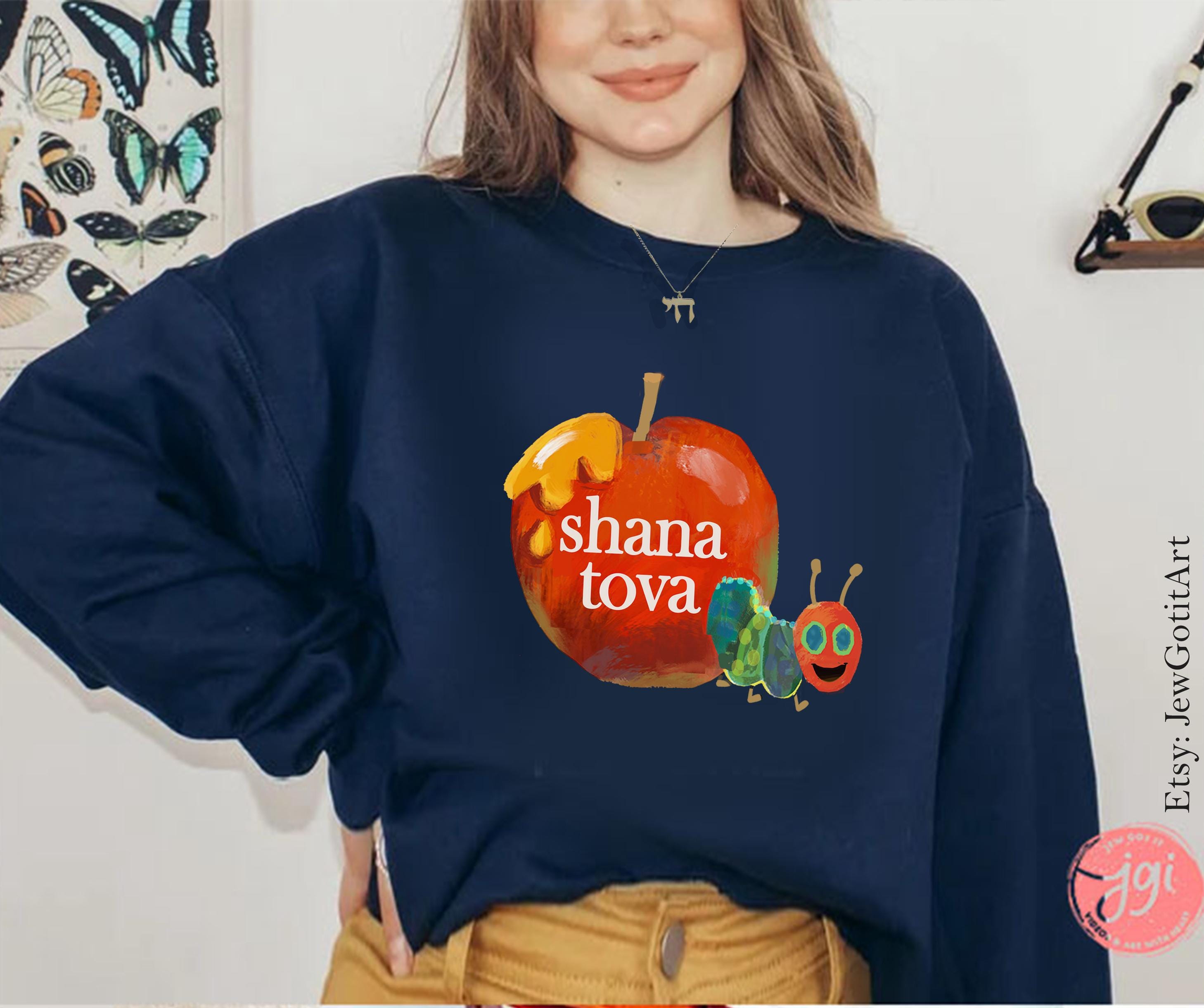 Shana Tova Toddler shirt Short Sleeve Tee Rosh Hashanah Apple Caterpillar, tshirt jewish gift Rosh hashana, kid, customized personalized gif