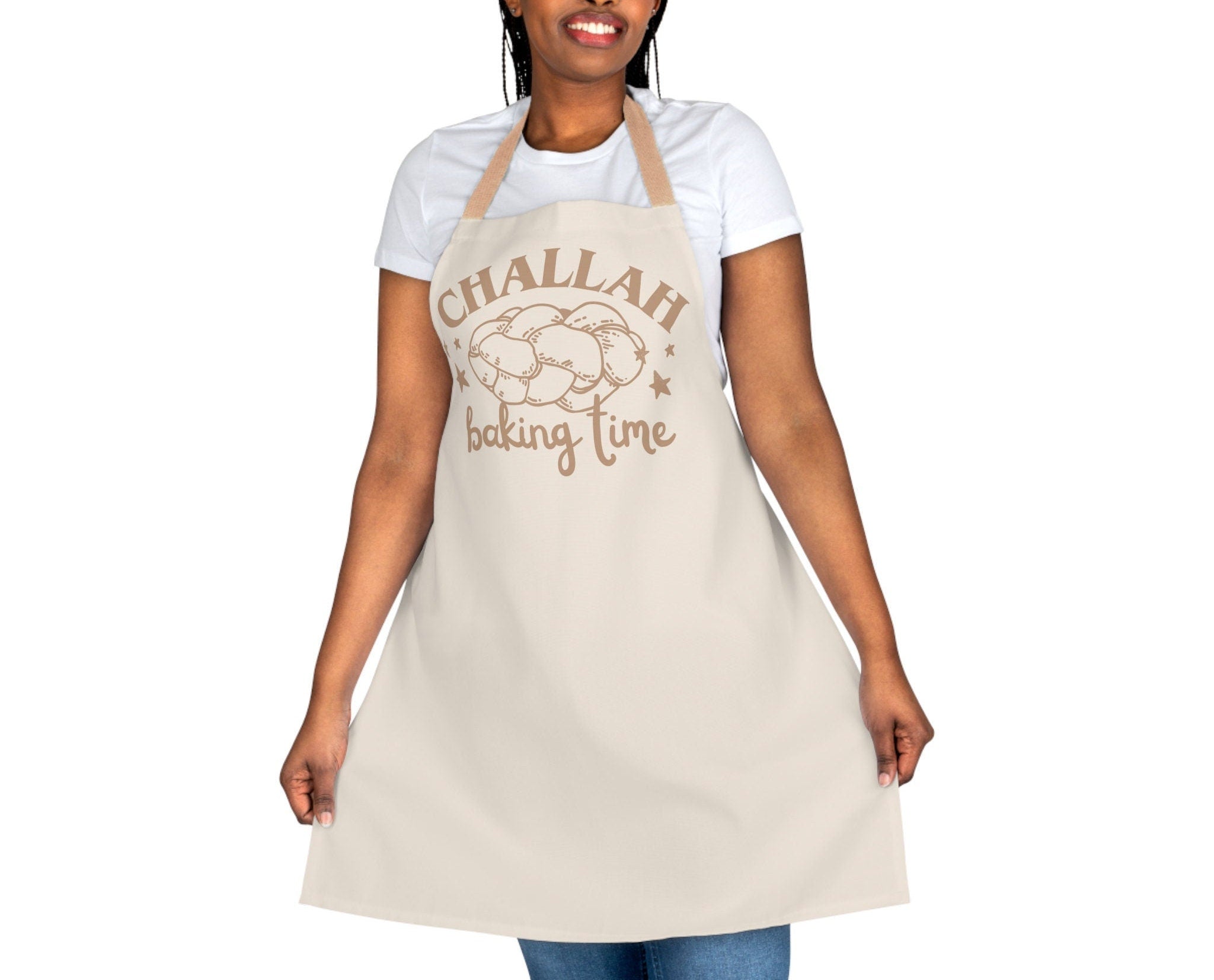 Challah Apron saying Challah Baking time, kitchen jewish gifts israel art israeli gifts Shabbat Shalom kitchen decor apron for women pattern
