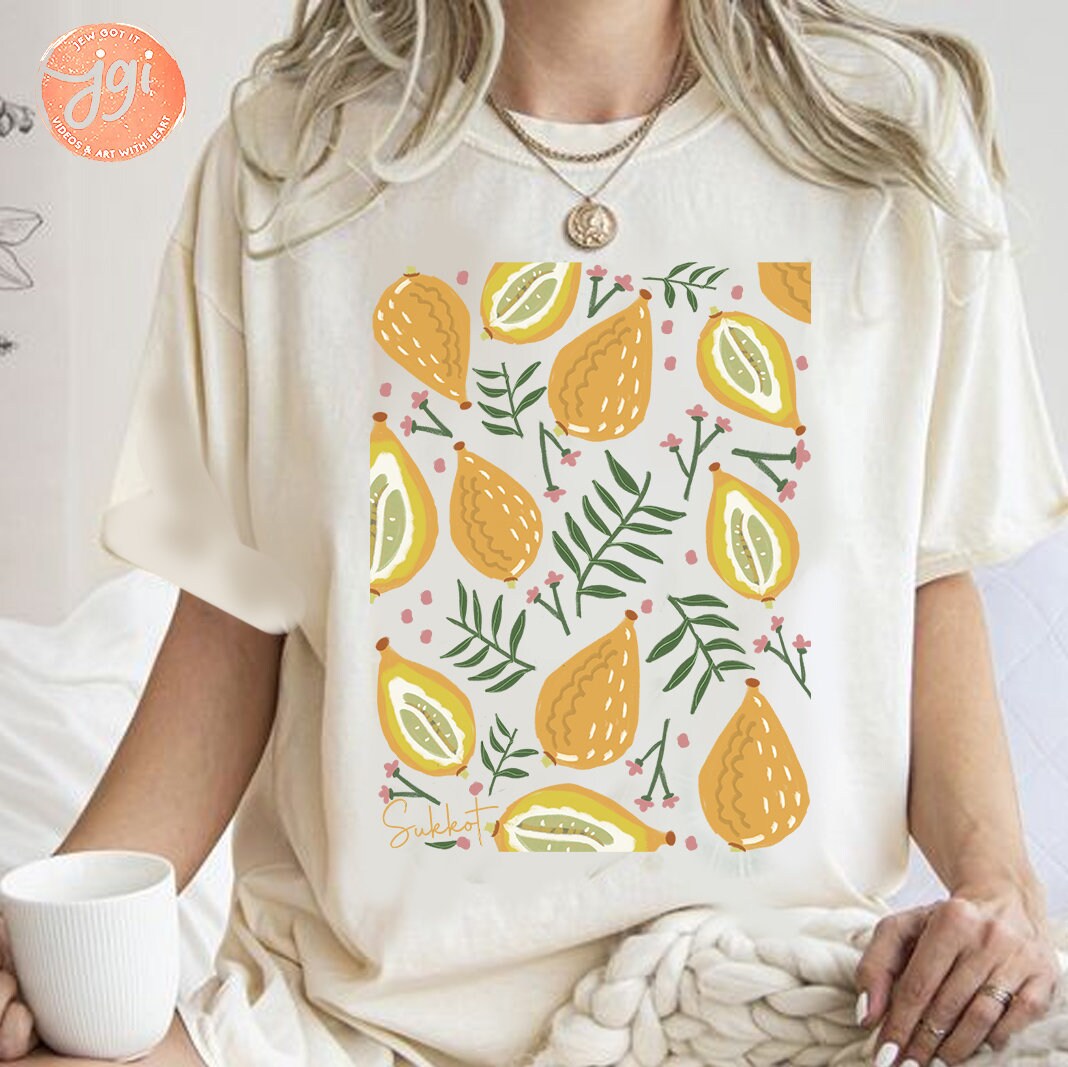 Etrog Sukkot TShirt Fruits of Israel, Sukkah, fruit, feast of tabernacles, jewish gift, Israel, Design Graphic Shirt, Gift for her, shirt