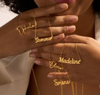 Hebrew Name Necklace Custom Necklace Personalized Jewelry Designed Israeli Artist Customizable Nameplate Necklace English Jewish Gift Her