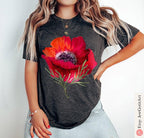 Kalanit Flower Sweatshirt or T-Shirt Unisex Zionist Shirt | Israeli Artist Jewish Gift | Israel Pride Apparel Red poppy red flower Sweater