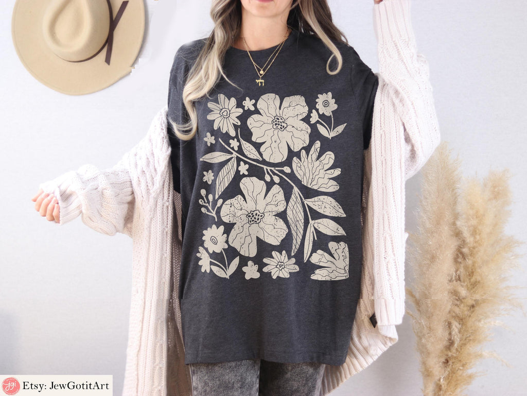 Flower Market TShirt | Israeli Artist Gift | Jewish Pride Apparel | Am Yisrael Chai Sweater Sweatshirt Long Sleeve Flowers Art Shirt Design