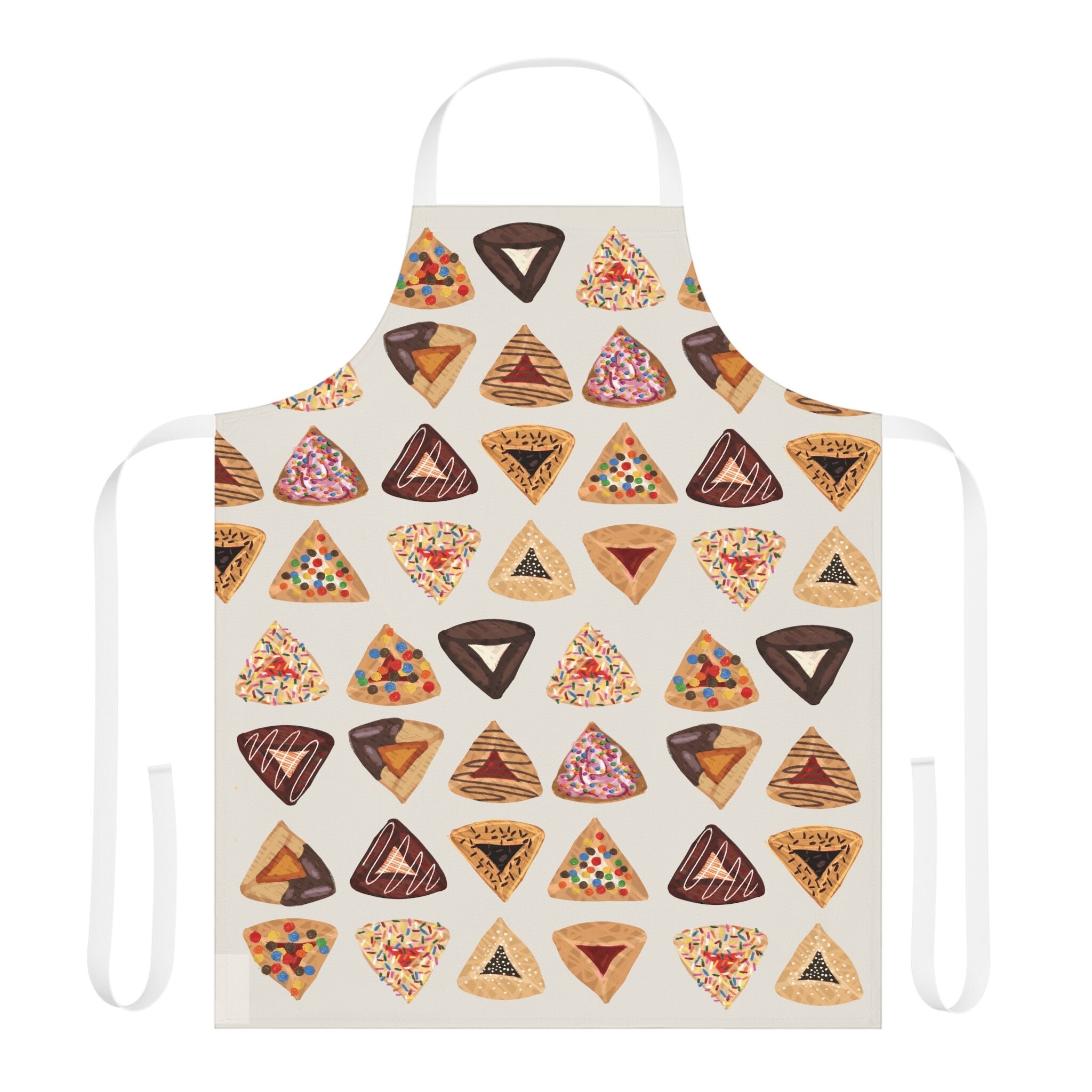 Purim Hamantaschen Apron Cookie kitchen jewish gifts israel art Mishloach Manot gifts kitchen decor apron women pattern Israeli Artist