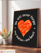 Never Again Wall Art – Jewish Digital Download – Am Yisrael Chai Poster – Israeli Artist – Never Forget Judaica – Printable Jewish Gift