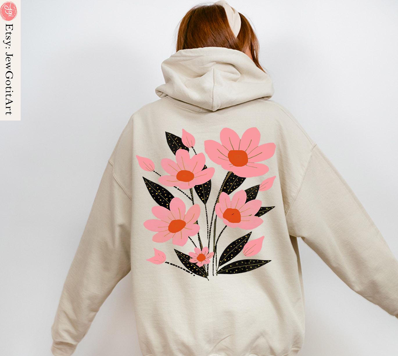 Flower Market  Shirt Israel Graphic Tee Jewish Pride Jewish Gift Am Yisrael Chai T-Shirt Flower Art Pink flowers Women Shirt Boho Shirt