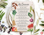 Vegan Rosh Hashanah Simanim Printable – Jewish New Year Blessings Sheet – Digital Download Table Decor – Shana Tova Holiday PDF Plant-based