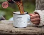 Personalised Name, dictionary word fun, Enamel Camping Mug, Gifts Ideas For Camper van Metal Insulating Hot Cold Outside, Mug, gift, gifts
