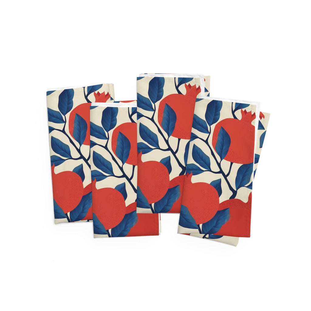 4 Set Pomegranate Napkins Cloth, fruit Kitchen decor home jewish gift Art Napkins Rosh Hashanah Gifts Am Yisrael Chai pomegranates Art
