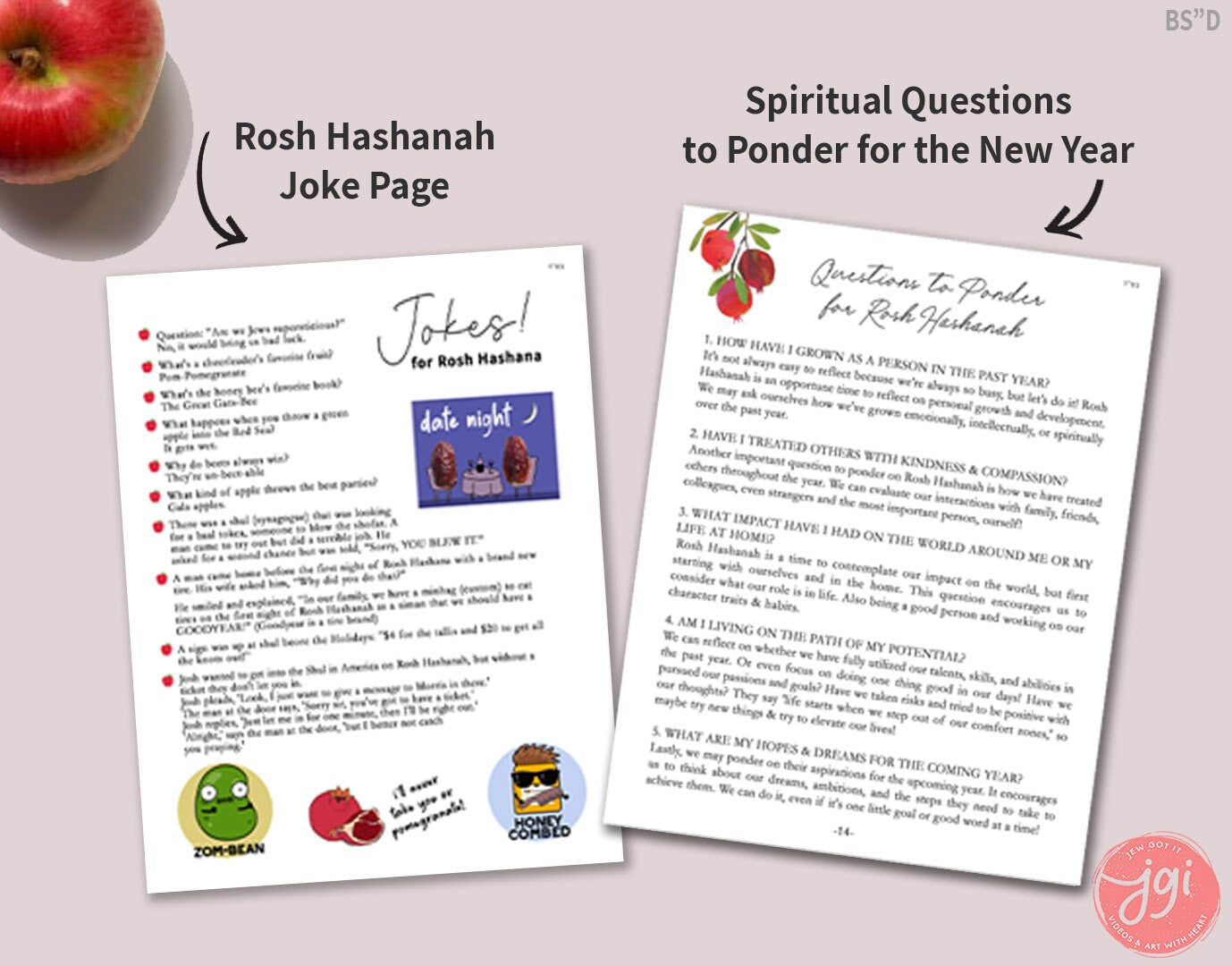 Rosh Hashanah Cookbook Download Recipes, blessings, Spiritual Preparation, Ebook, shana tova, Printable, Jewish New Year, Digital, simanim