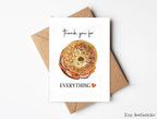 Everything bagel Thank you Card Funny Greeting food bagel lox Blank Card Set Funny colorful fun bagel love card Jewish Israel Card Thanks