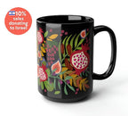 7 Fruits of Israel Black Mug 7 Species of Israel Mug, tea cup coffee Ceramic Mug 11oz 15oz work mug morning mug Jewish gift israeli Artist