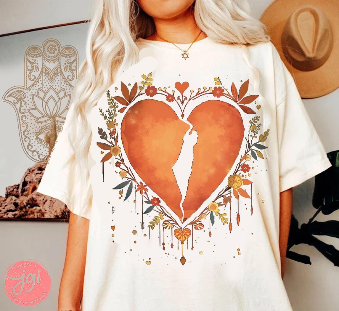 Am Yisrael Chai Heart Art Shirt - Jewish Pride Apparel