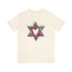 Flower Star David Shirt Unisex Jersey Short Sleeve Graphic Tee, vintage shirt, israel, art, jewish gift Israelite, Israeli Pride, Proud Jew