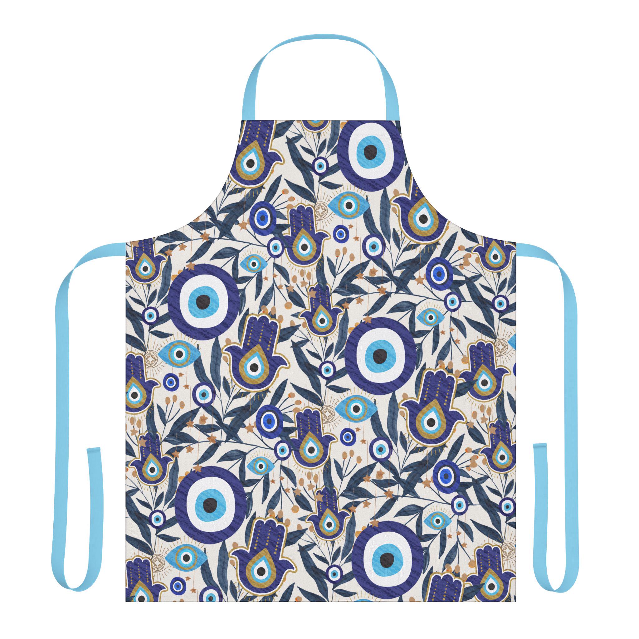 Hamsa Hand Apron Kitchen towel Evil Eye Protection Unique Israeli Art for Modern Home Chefs Israel Art Israeli Artist Jewish Gift Hanukkah