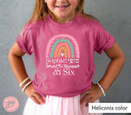Customized Little Girl T Shirt, Rainbow custom personalized Name, kids, Birthday girl gift,  hebrew gift, jewish gift, little girl shirt
