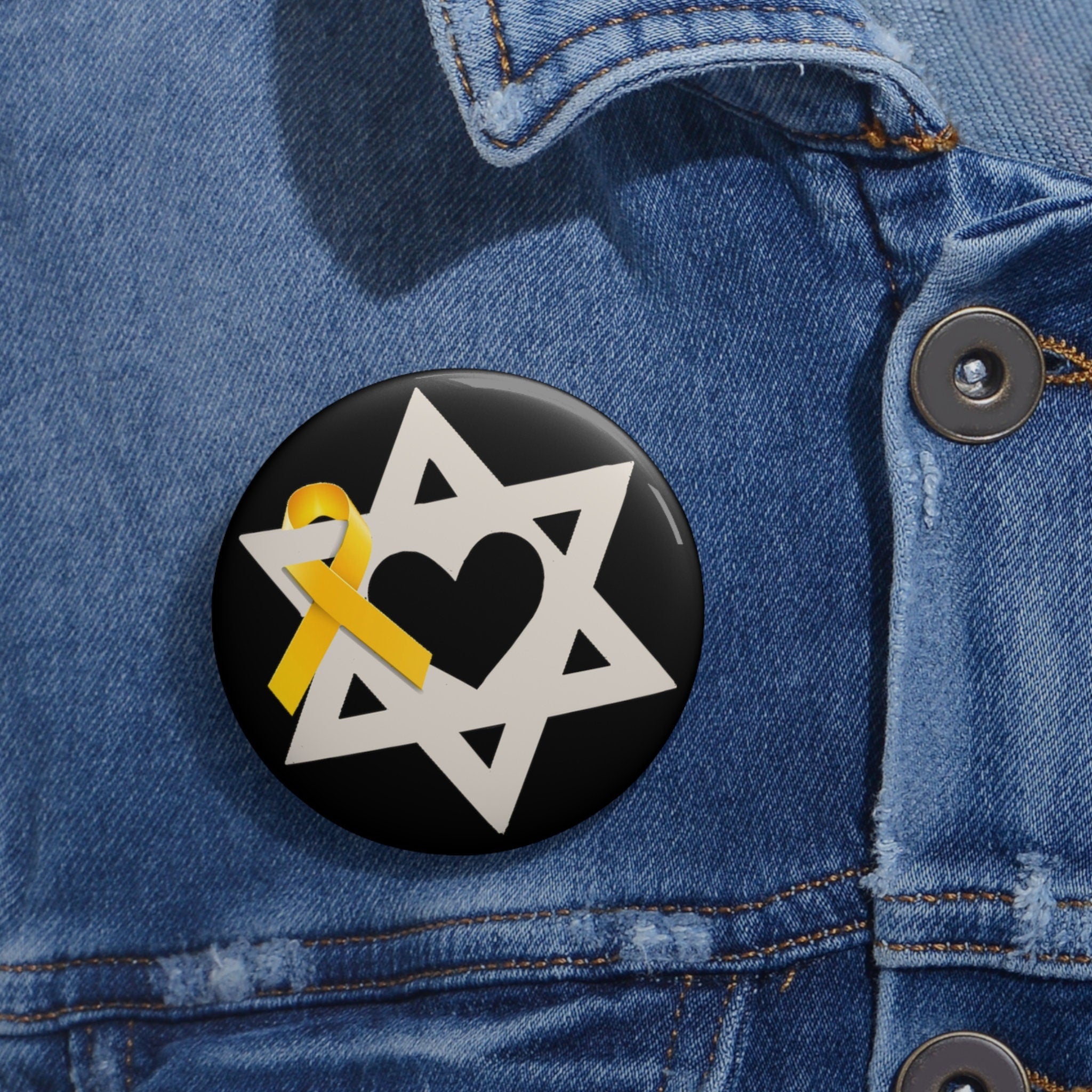 Yellow Ribbon Pin Set: Star of David, Let My People Go