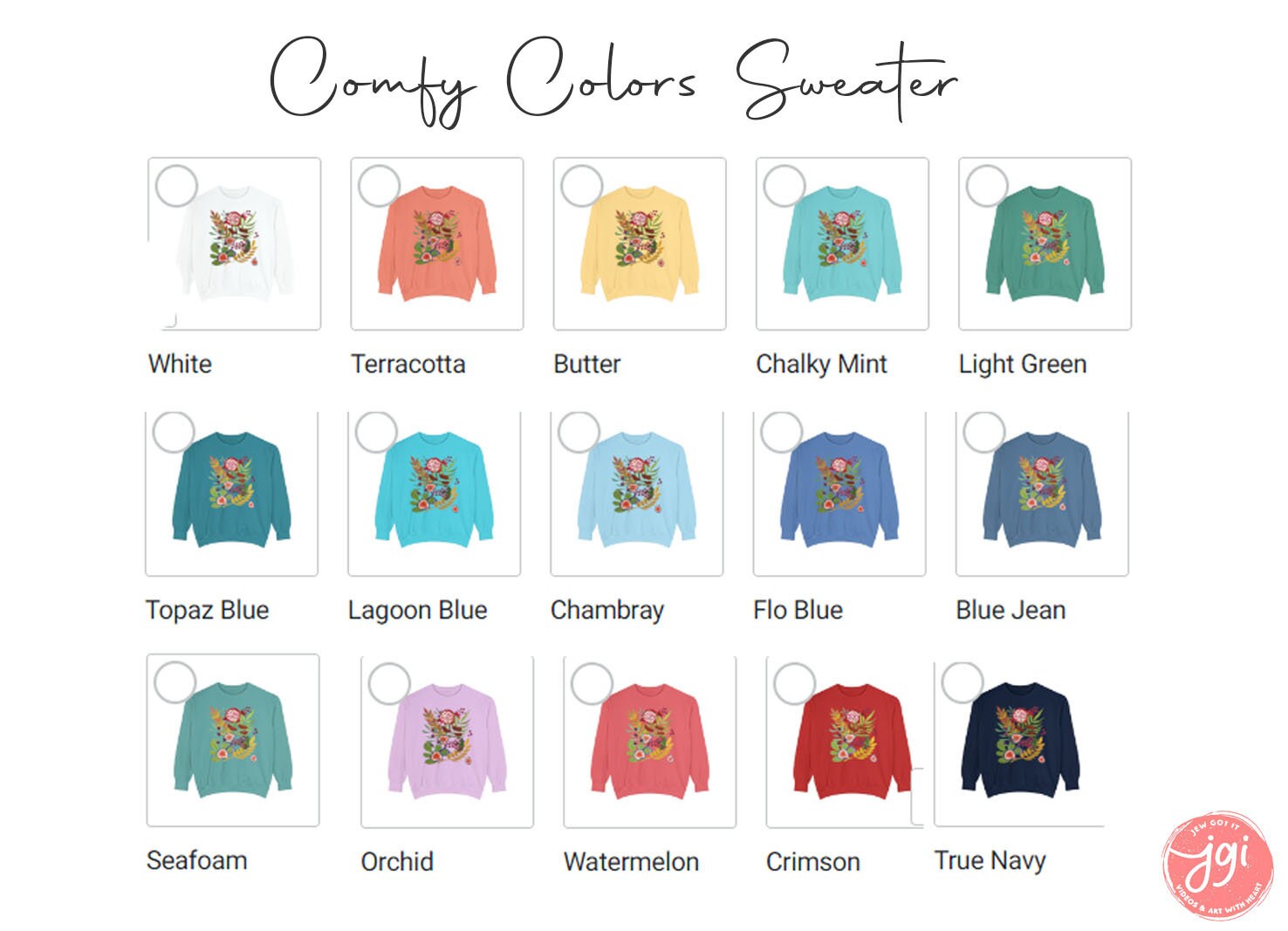 Fruits of Israel Sweatshirt 7 species fruit sweater woman jewish gift Israel Design Hanukkah Sweater Gift for her Garment-Dyed Sweatshirt