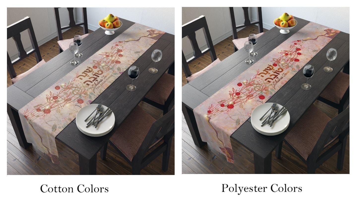 Personalized Shofar Table Runner Shana Tova Jewish gift Jewish holiday Israel Rosh Hashanah jewish gifts Israel, dinner Jewish table custom