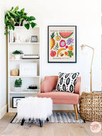 Fruit Market Jerusalem Wall Art Poster Print Jewish art, Israel gift Jewish gift Hand drawn art, aesthetic gifts Israel poster, prints, shuk