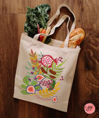Fruits & Produce of Israel, 7 species Israel, fruit, tote bag, cotton bag, israel, everyday bag, shopping bag, jewish gift, Gift for her