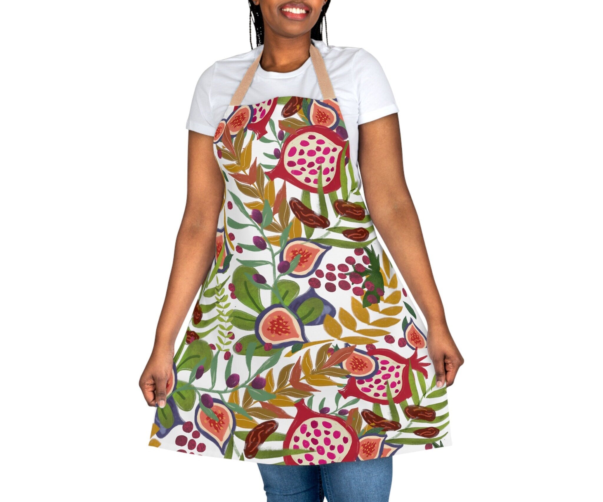 7 Species of Israel Apron, kitchen jewish gifts israel art israeli, hanukkah, hanukkah gifts fruit art kitchen decor apron for women pattern