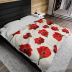 Israel Kalanit Flower Blanket Velveteen throw blankets 30x40 50x60 60x80 Art Jewish Holiday Purim Red Gifts gift flowers Israeli Artist