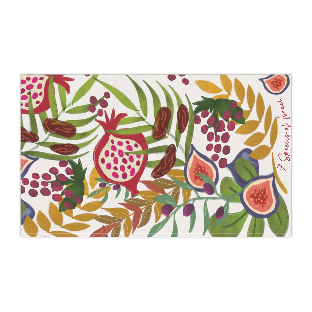 Art Kitchen Towel | 7 Species of Israel, Hand drawn art, tea towel, cotton towel, towel design, Kitchen decor, home decor, Jewish gift