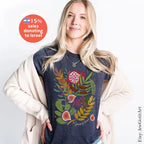 Fruits & Produce of Israel Hoodie Sweatshirt 7 species woman Shirt kid jewish gift Israel Fruit Food Shirt, Gift for her Israeli Artist