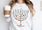 Menorah Hanukkah Shirt Sweater T-Shirt Unisex Floral Art Sweatshirt Jewish Gift from Israeli Artist Israel Jewish Chanukah Israeli Artist