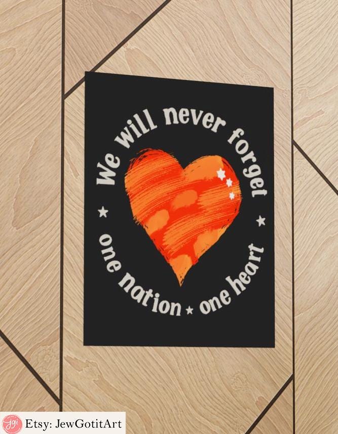 Never Again Wall Art – Jewish Digital Download – Am Yisrael Chai Poster – Israeli Artist – Never Forget Judaica – Printable Jewish Gift