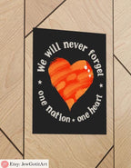 Never Again Wall Art – Jewish Digital Download – Am Yisrael Chai Poster – Israeli Artist – Never Forget Judaica – Printable Jewish Gift