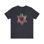 Flower Star David Shirt Unisex Jersey Short Sleeve Graphic Tee, vintage, israel, art, jewgotitart, jewish gift Israelite, Israeli Pride Jew