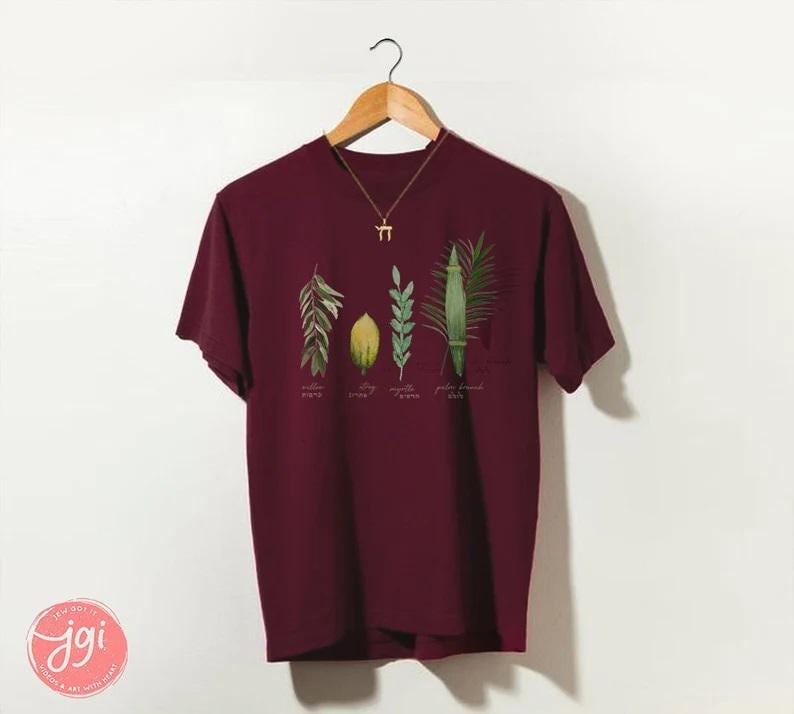 Lulav Etrog Sukkot Shirt 4 Species Rosh Hashanah Israeli Artist tshirt Sweatshirt Sukkah Feast of Tabernacle Decoration gift Jewish Holiday