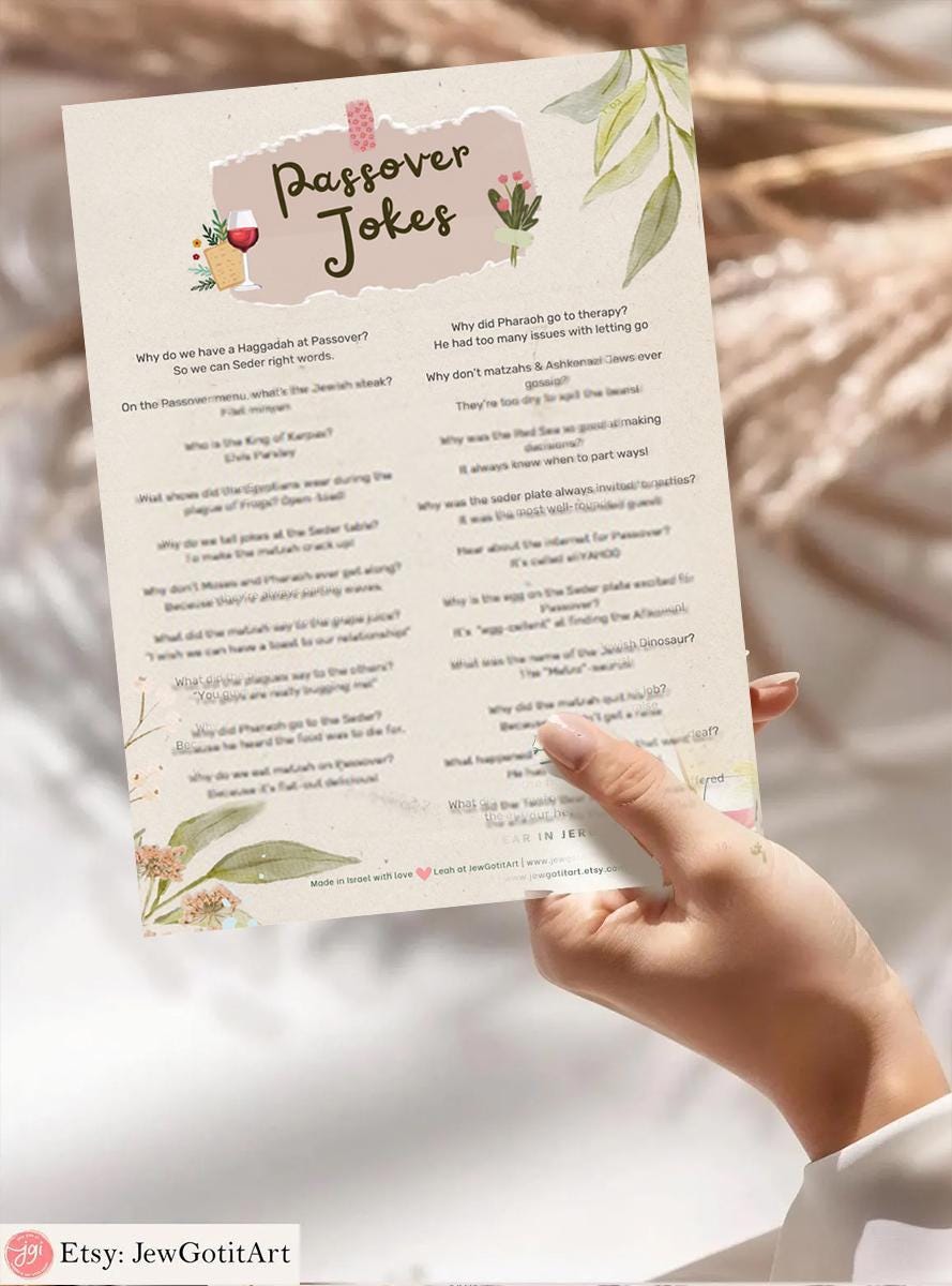Passover Joke Page Seder Question Printable Passover Table Game Engaging Passover Questions Seder Night Passover Printable Activity Gift