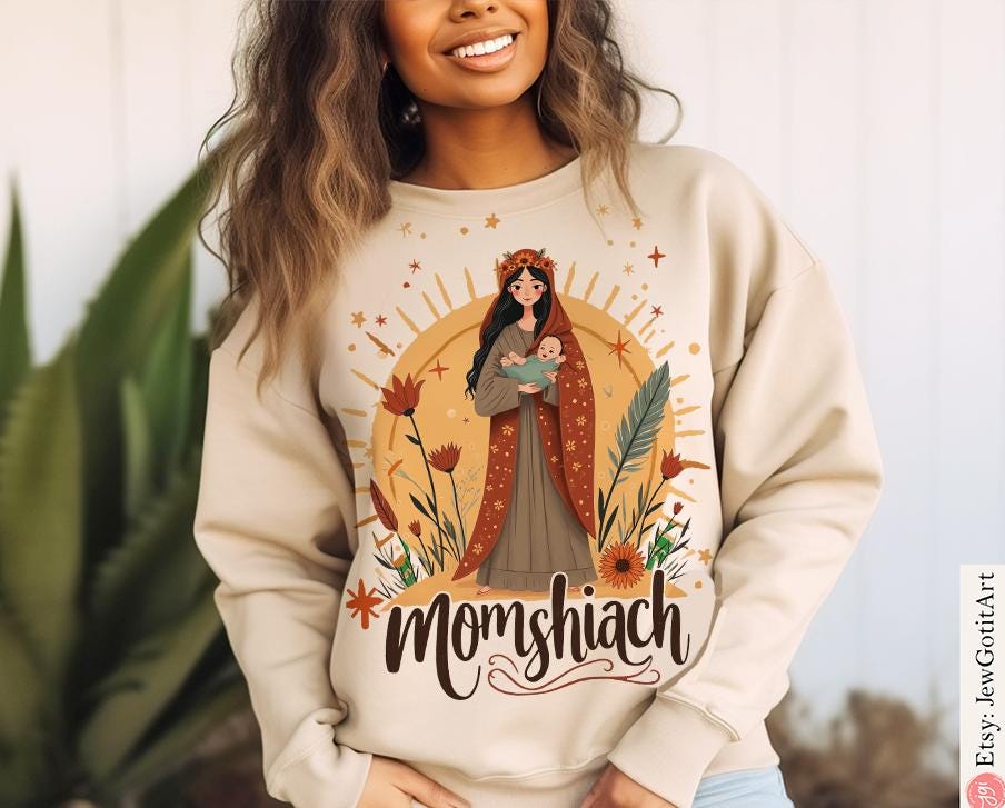 Jewish Mom Shirt Momshiach Tee Jewish T-Shirt for Women Bible Mom Gift Shabbat Shirt Hebrew Jewish Apparel Redemption Shirt Israel Shirt Art