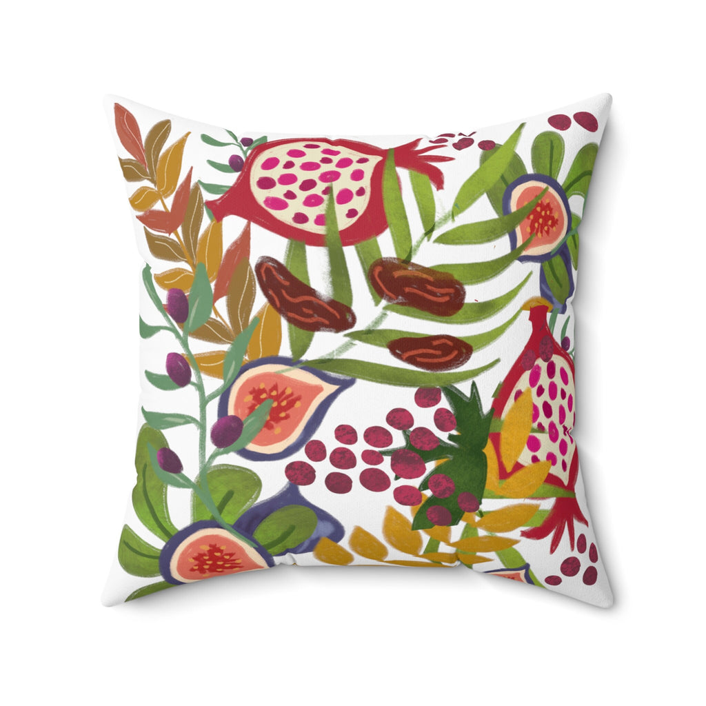 7 Species Fruit of Israel Faux Suede Square Pillow home decor couch pillow couch pillow modern pattern gift idea gift for her Hanukkah gifts