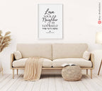 Love your Fellow Framed Art Wall Poster Inspirational Art Jewish Art Israeli Artist Motivational Quotes Torah Bible Verse Wall Decor