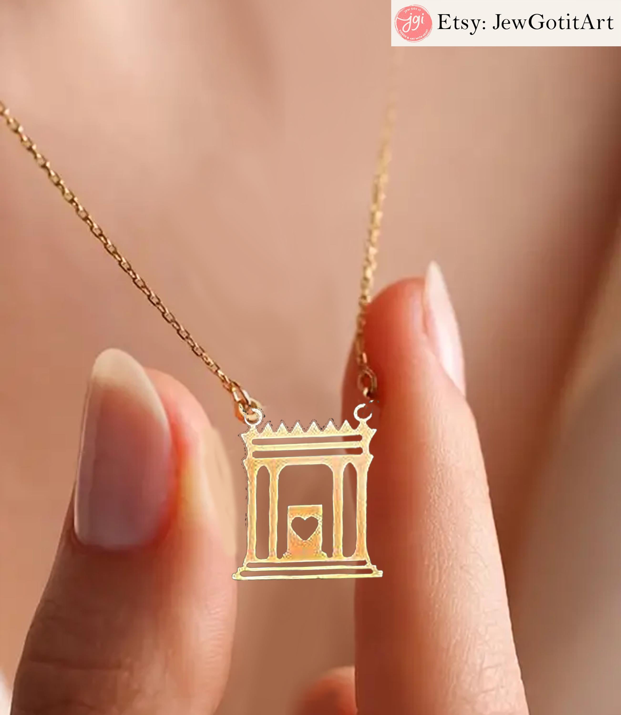Beit HaMikdash Necklace Jerusalem Holy Temple Necklace Jewelry Designed Israeli Artist Jewish Necklace Jerusalem Art Gift Her Gift for Him
