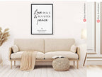 Love & Peace Framed Art Wall Poster Hebrew quote Inspirational Jewish Israeli Artist Motivational Quotes Torah Bible Verse Wall Decor Israel