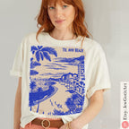 Tel Aviv Beach Shirt Israel T-Shirt Am Yisrael Chai Tee Jewish Gift Boho Hebrew Shirt Zion Tee Holy Land Palm Tree Beach Shirt Jewish Shirt