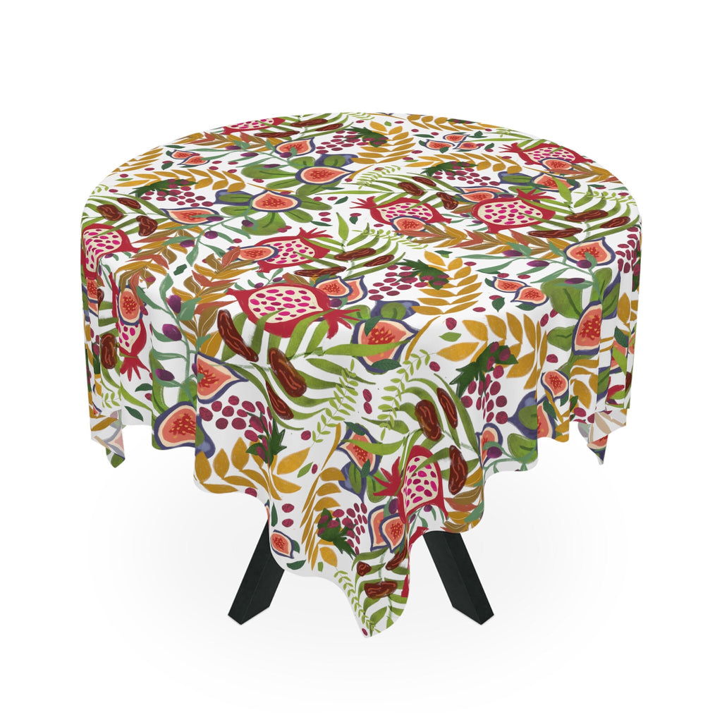 7 Species of Israel Tablecloth, table cloth square, Fruit art Home decor, Shabbat shalom Israel art, small table cloth Pomegranate gifts