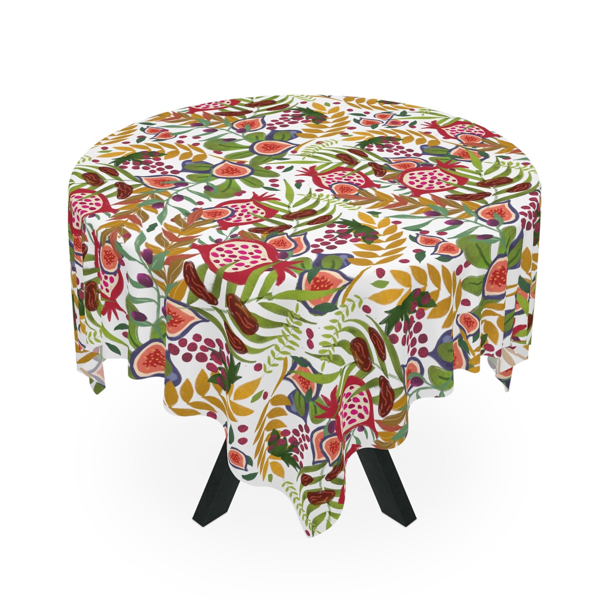 7 Species of Israel Tablecloth, table cloth square, Fruit art Home decor, Shabbat shalom Israel art, small table cloth Pomegranate gifts
