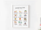 Jewish Calendar Year 5786 Poster Art, illustrations, 2025 2026 Wall Art, Poster matte, Calendar Planner, Jewish Holidays Rosh Hashanah gift