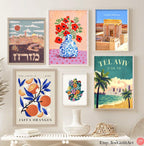 Mizrach Israel Wall Art Poster Jerusalem Hebrew Eastern Wall Synagogue Direction Jewish Blessing Art Painting Artist Kotel Western Wall